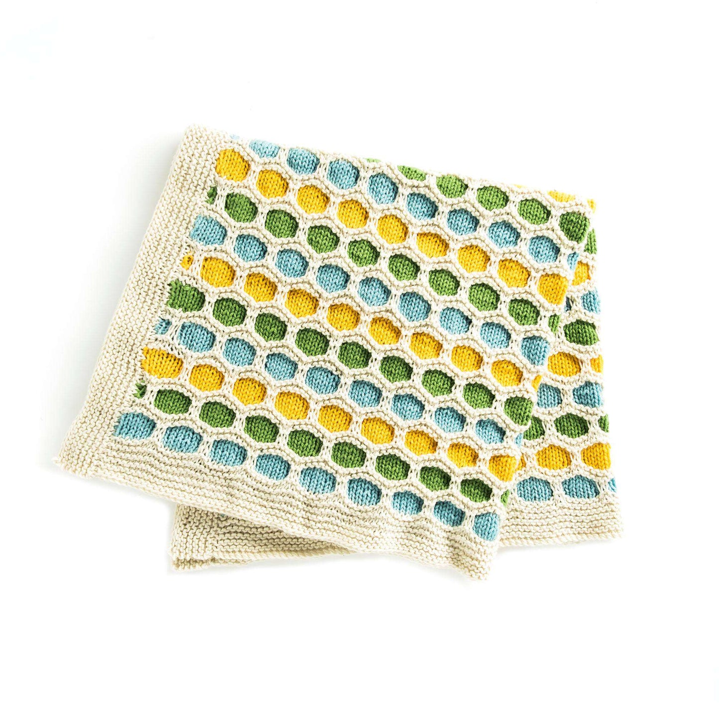 Caron Honeycomb Stripes Knit Baby Blanket (Digital Download)