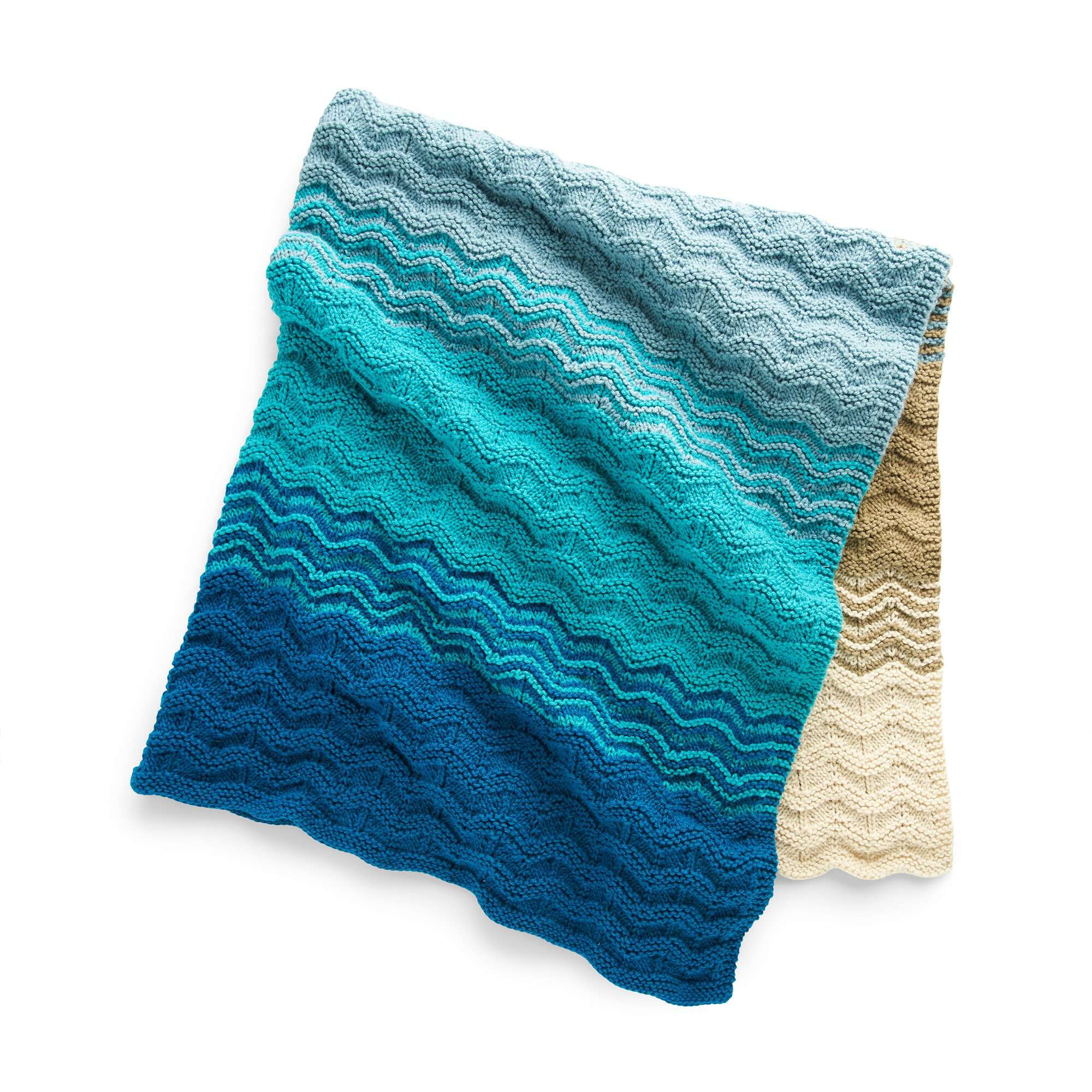 Caron Seaside Sunset Knit Blanket (Digital Download)