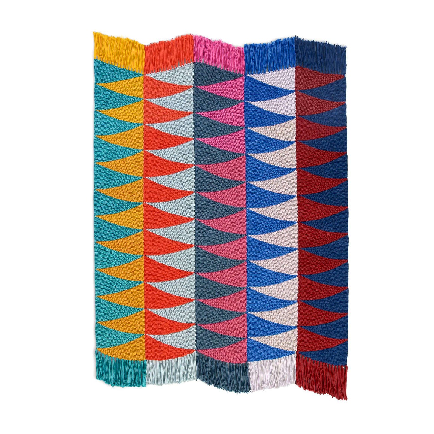 Caron Knit Sawtooth Panels Blanket (Digital Download)