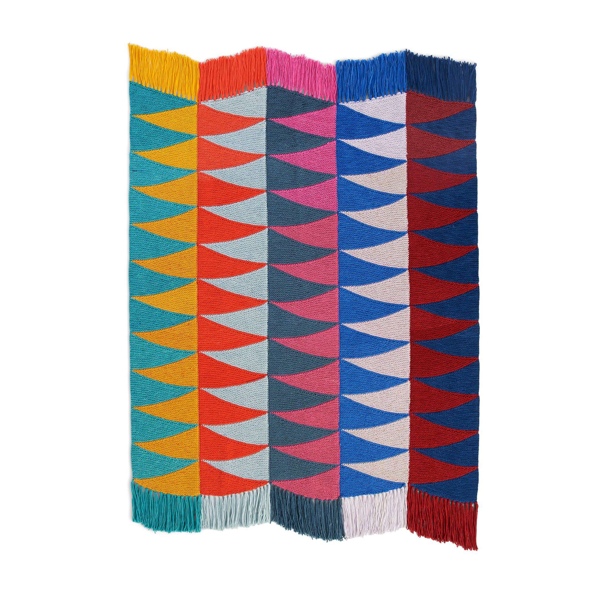 Caron Knit Sawtooth Panels Blanket (Digital Download)