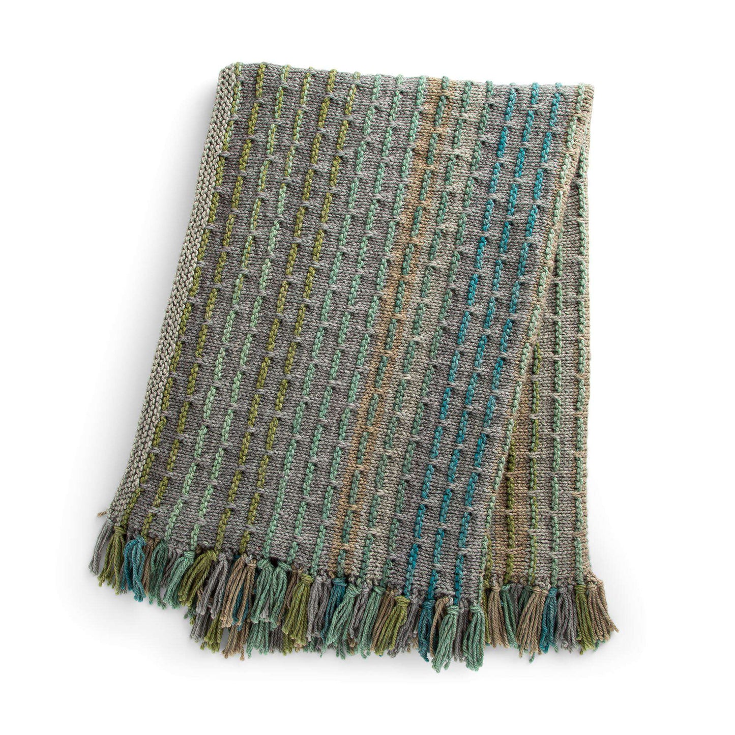 Caron Fringe-A-Weave Knit Blanket (Digital Download)