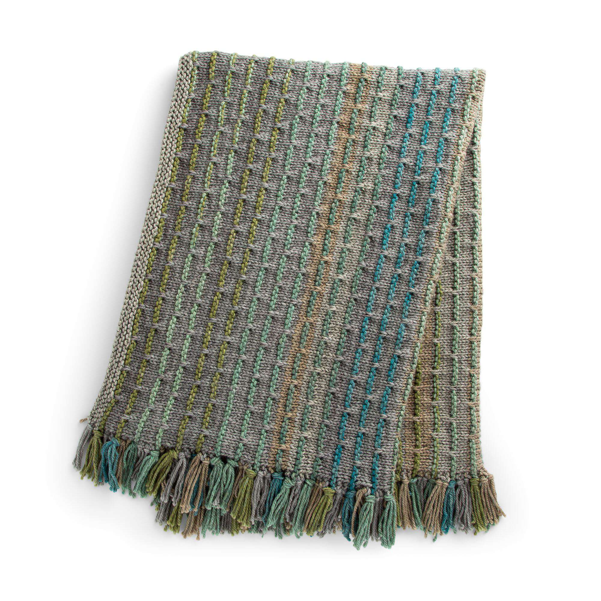 Caron Fringe-A-Weave Knit Blanket (Digital Download)