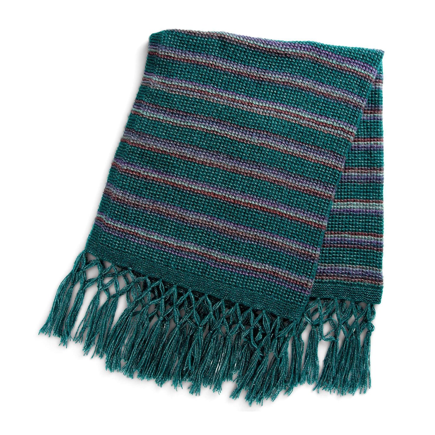 Caron Textured Stripes Knit Blanket (Digital Download)