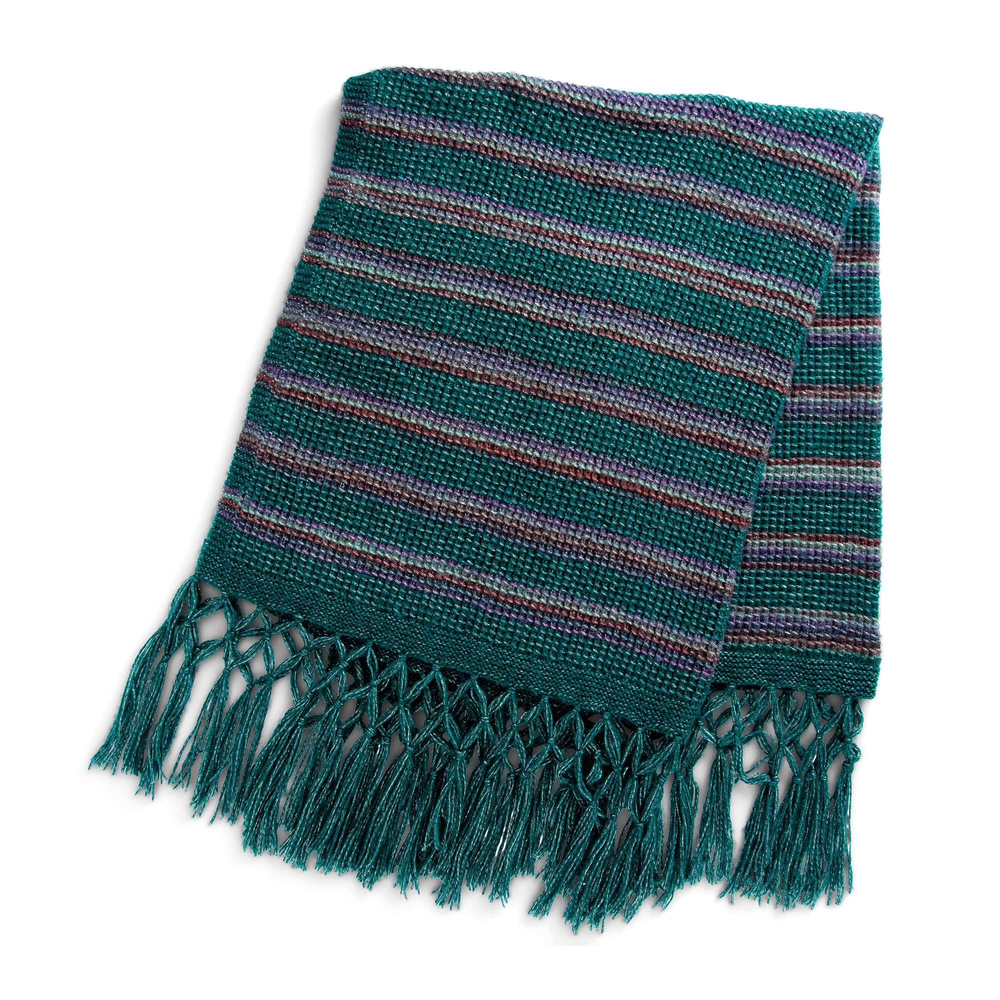 Caron Textured Stripes Knit Blanket (Digital Download)