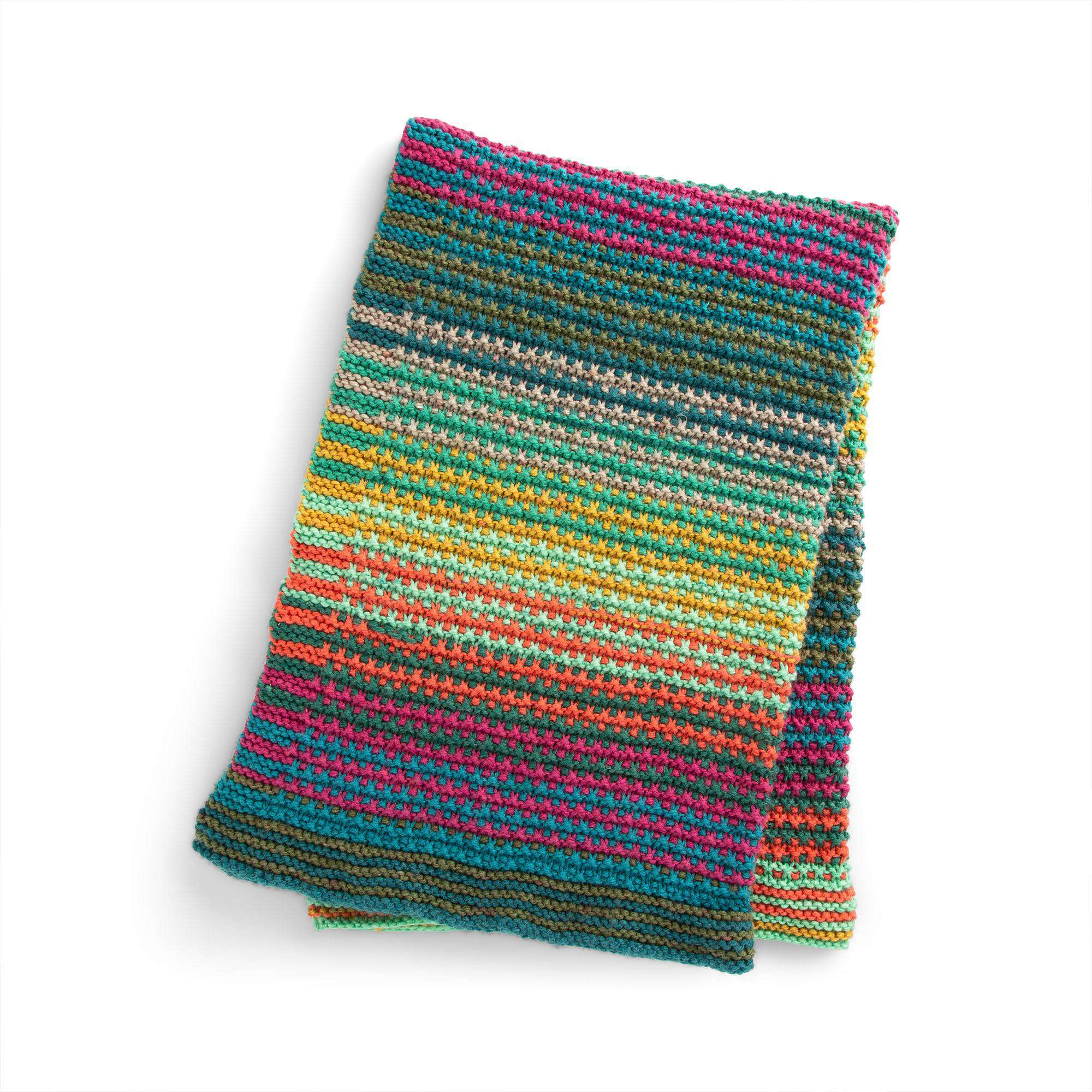 Caron Mosaic Slip Stitch Knit Blanket (Digital Download)