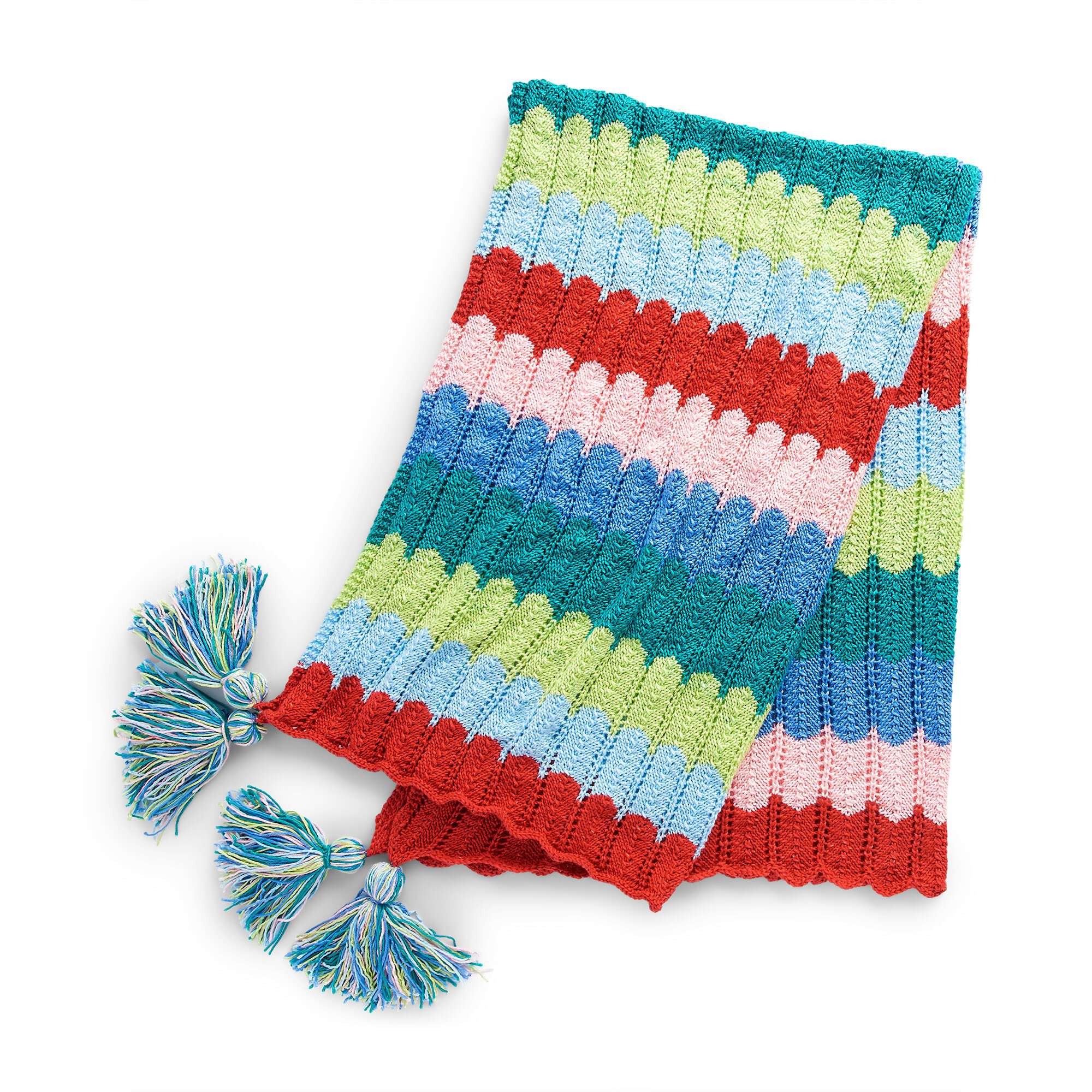 Caron Vibrant Ripples Knit Blanket (Digital Download)
