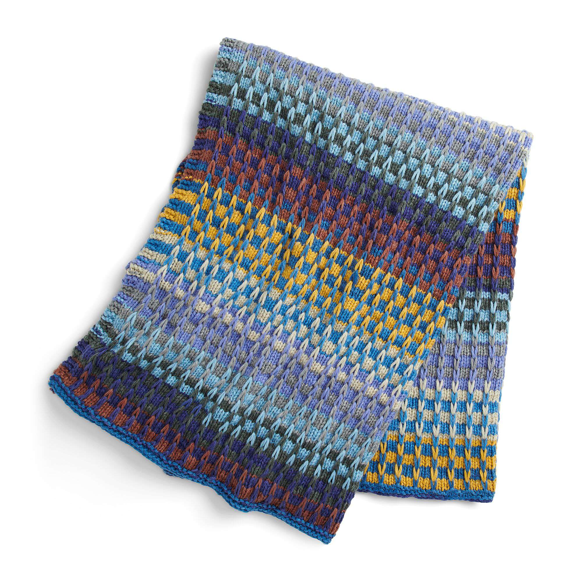 Caron Double the Stripe Knit Blanket (Digital Download)