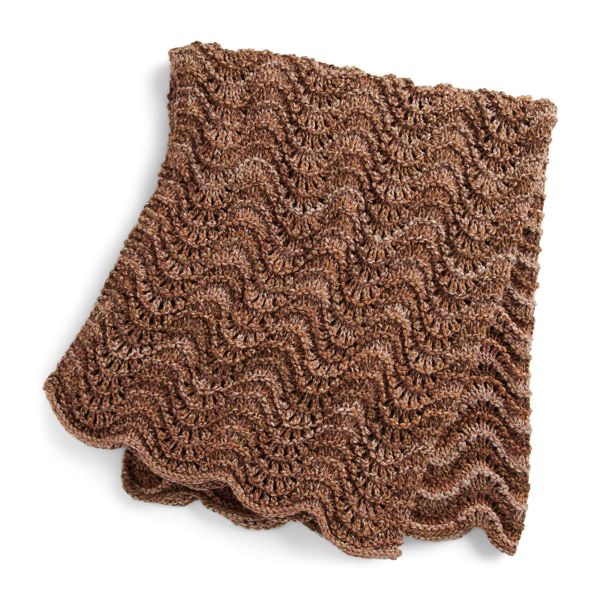 Caron Classic Knit Feather & Fan Blanket