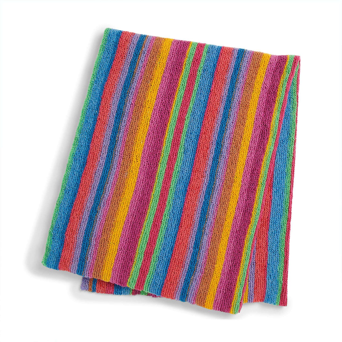 Caron Beginner Barcode Striped Knit Blanket (Digital Download)