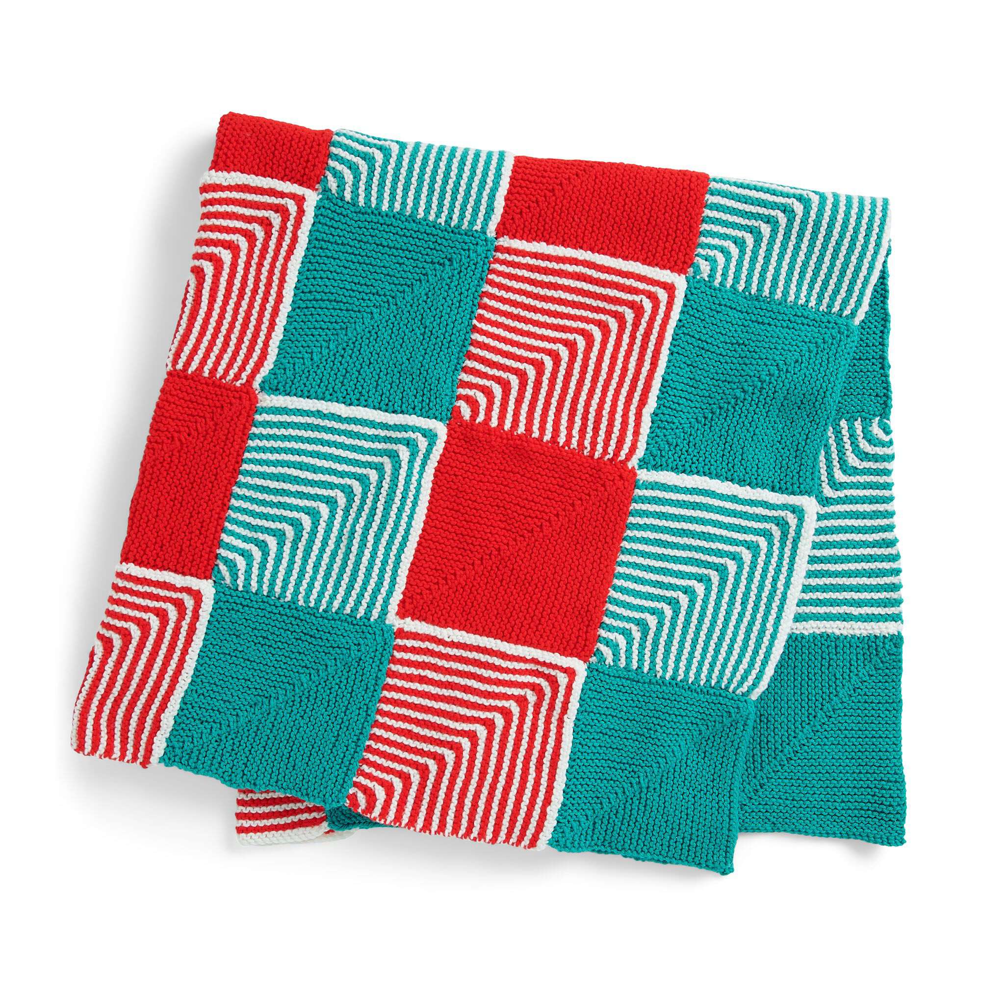 Caron Holiday Check Knit Blanket (Digital Download)