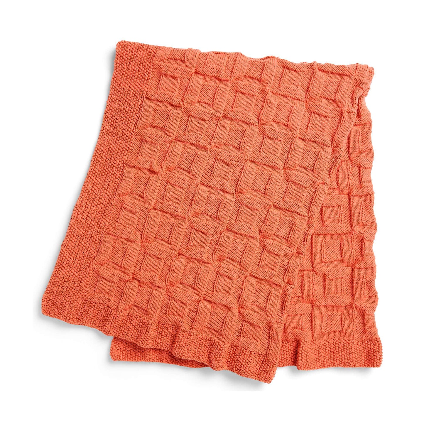 Caron Textured Checks Knit Blanket (Digital Download)
