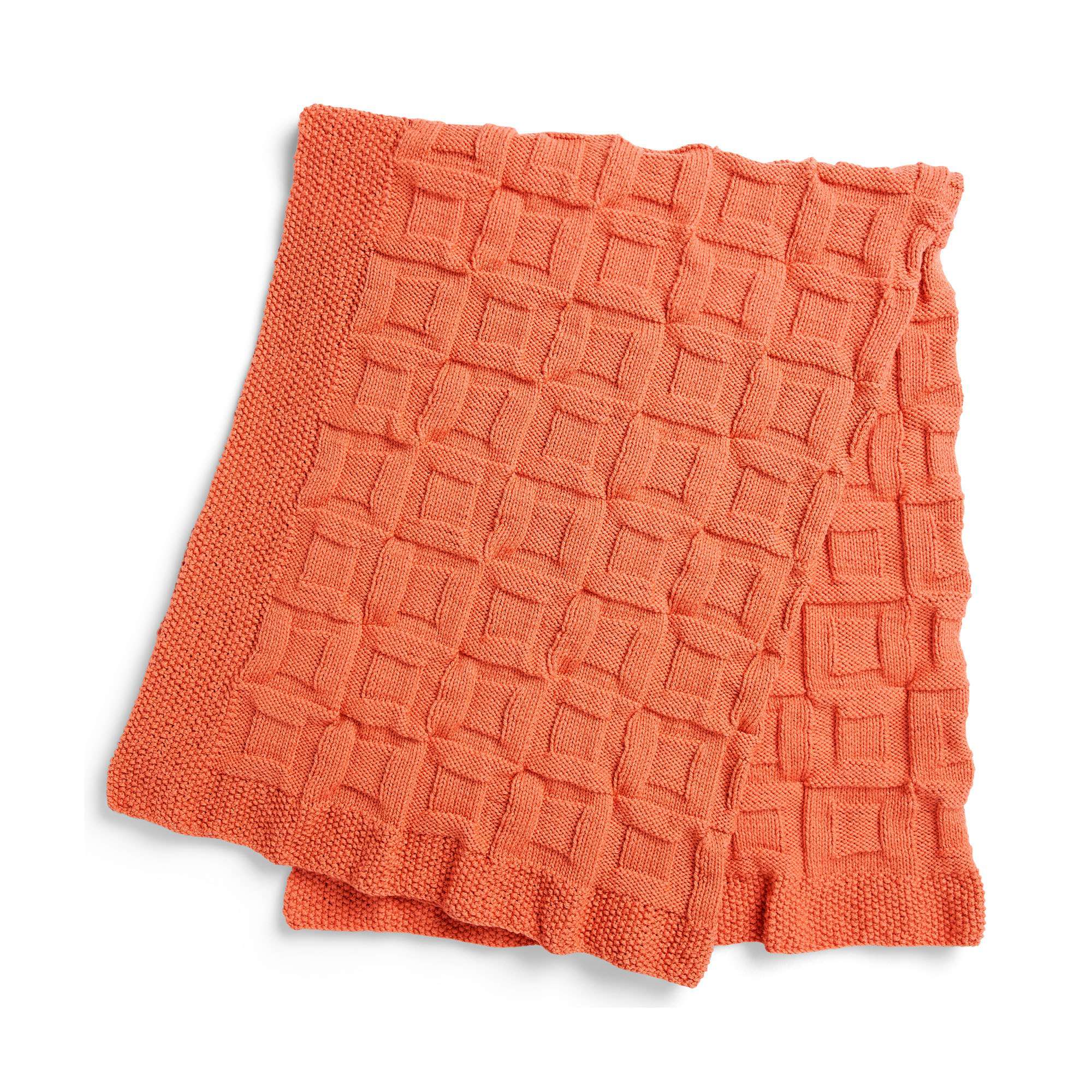 Caron Textured Checks Knit Blanket (Digital Download)