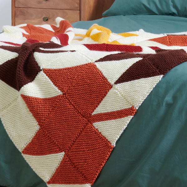 KNITTING PATTERN DOWNLOAD - CARON KNIT FALL FOLIAGE BLANKET PATTERN