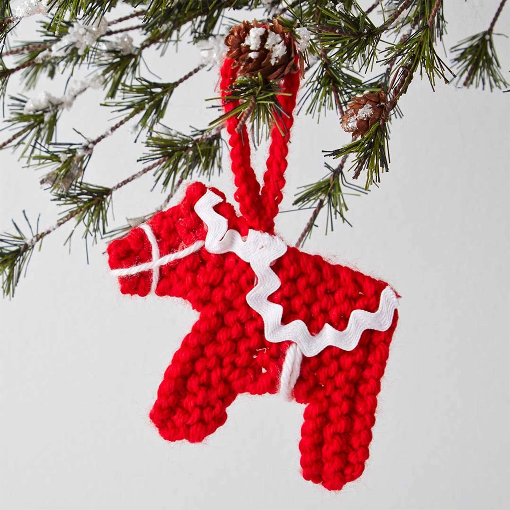 Caron Knit Dala Horse Ornament (Digital Download)