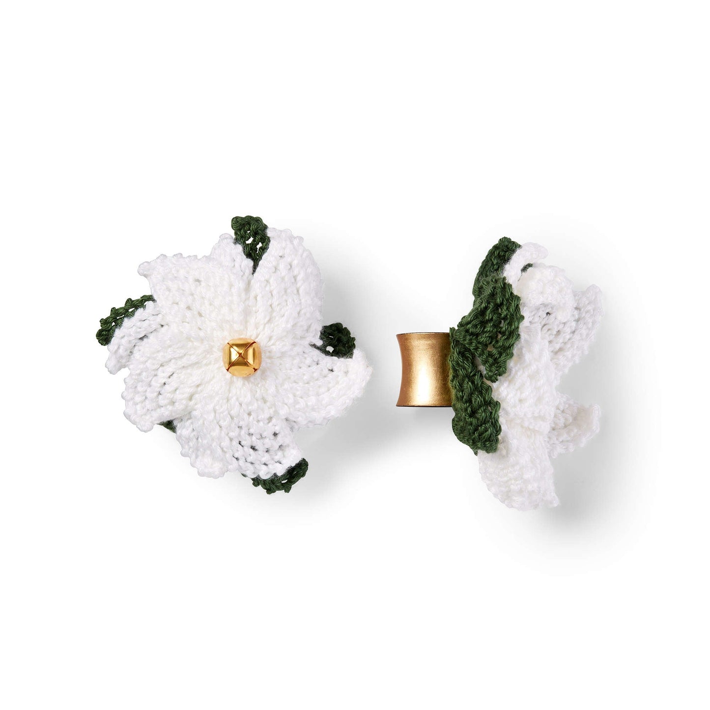 Caron Knit Poinsettia Napkin Rings (Digital Download)