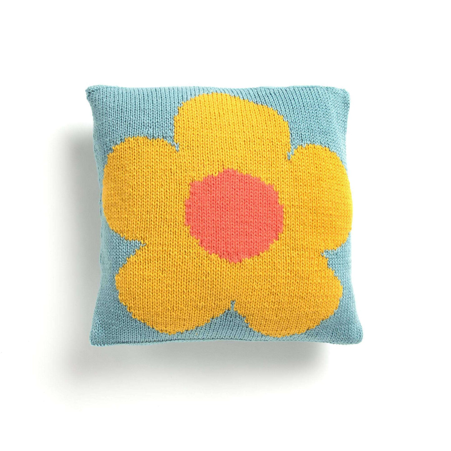 Caron Knit Intarsia Mod Flower Pillow (Digital Download)