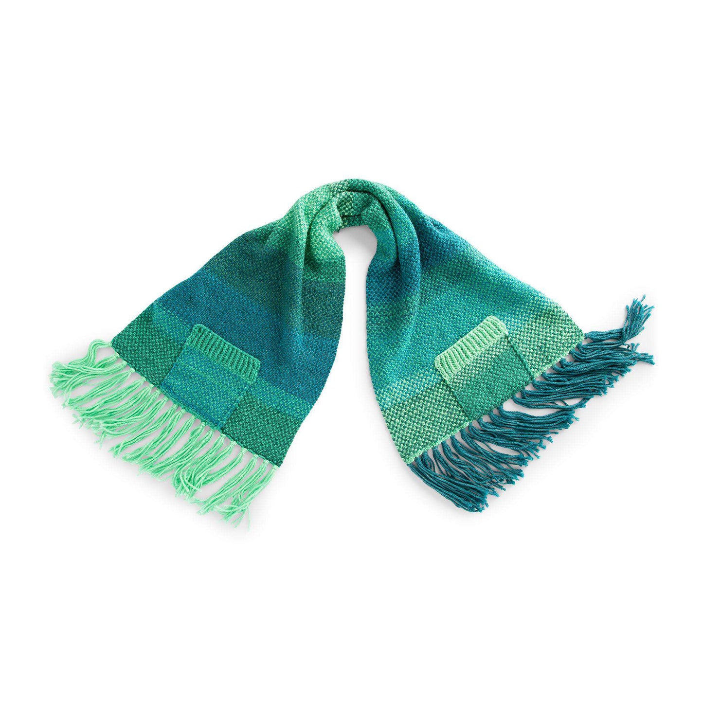 Caron Fringed Knit Pocket Shawl (Digital Download)