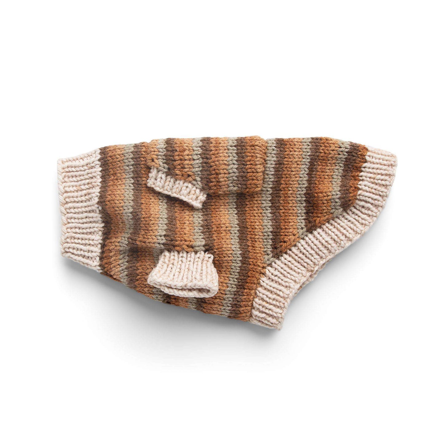 Caron Neutral Stripes Knit Dog Coat (Digital Download)