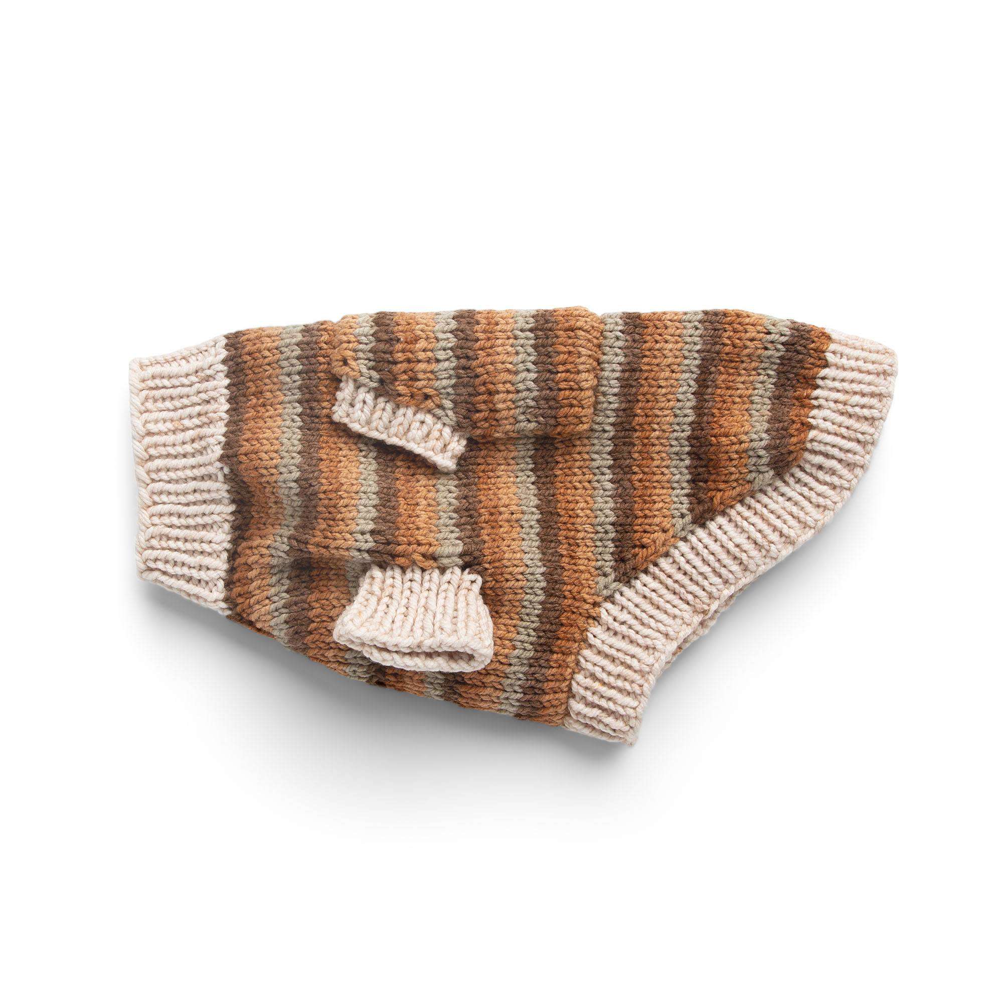 Caron Neutral Stripes Knit Dog Coat (Digital Download)