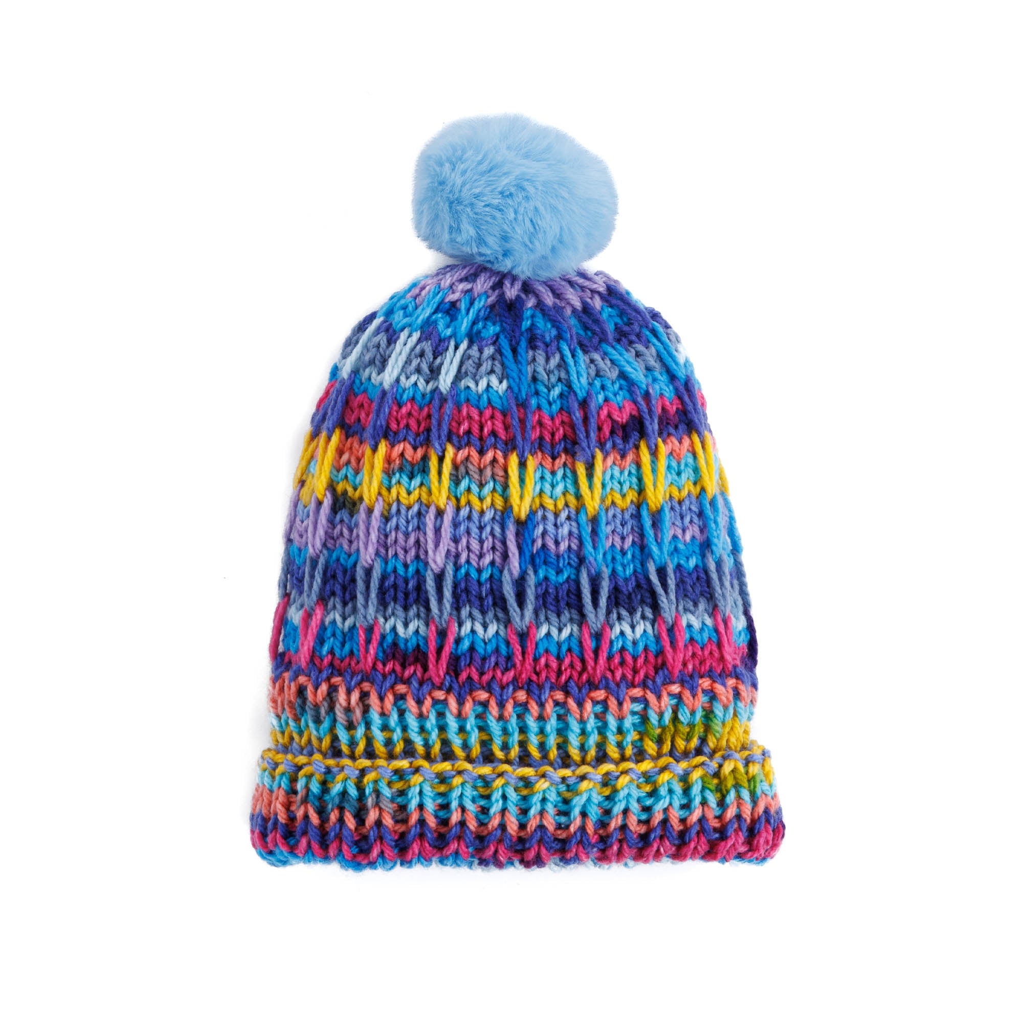 Caron Ridged Stripes Knit Hat (Digital Download)