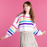 KNITTING PATTERN DOWNLOAD - Free Caron Dropped & Cropped Knit Pullover Pattern, XS/S/M