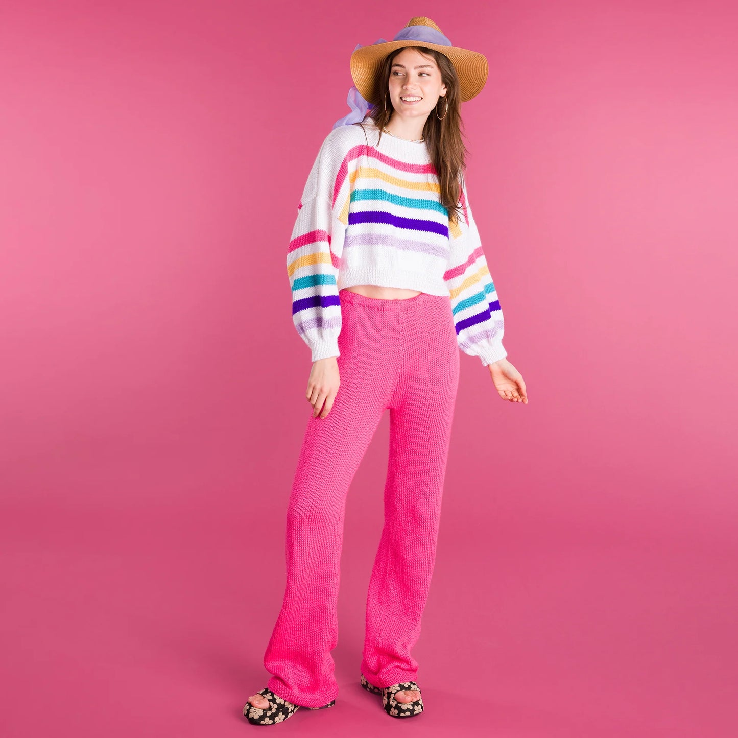 KNITTING PATTERN DOWNLOAD - Free Caron Dropped & Cropped Knit Pullover Pattern, XS/S/M