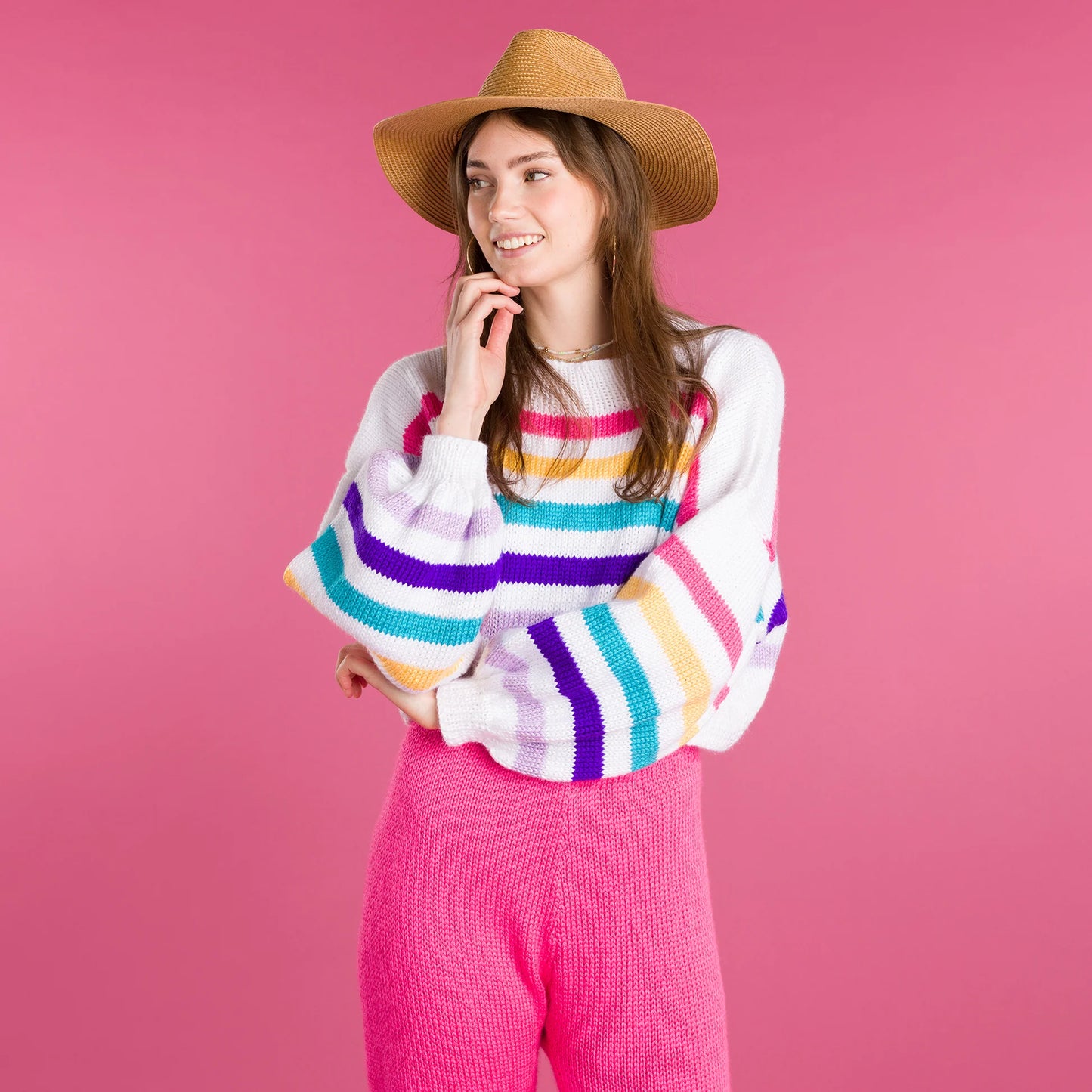 KNITTING PATTERN DOWNLOAD - Free Caron Dropped & Cropped Knit Pullover Pattern, XS/S/M