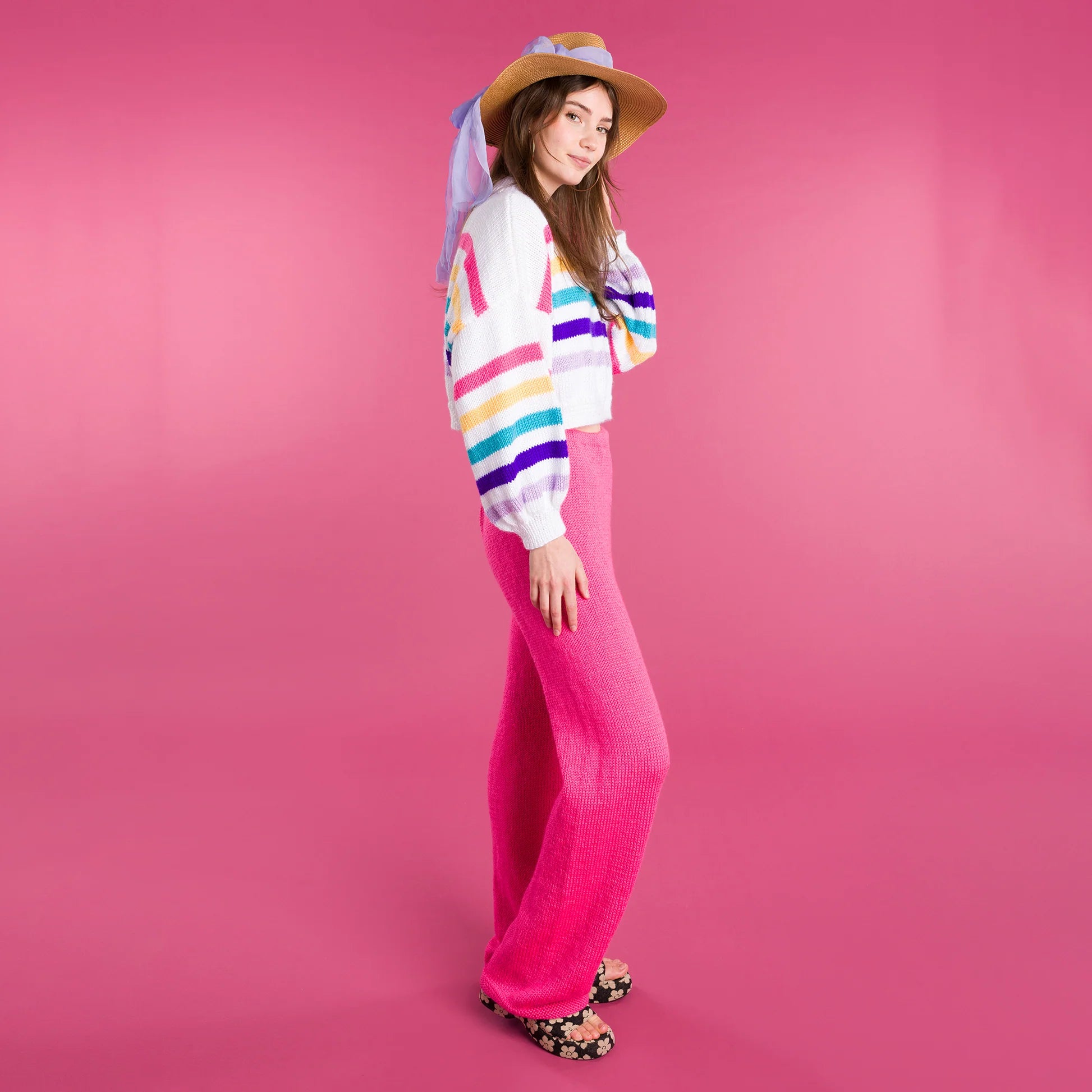 KNITTING PATTERN DOWNLOAD - Free Caron Dropped & Cropped Knit Pullover Pattern, XS/S/M