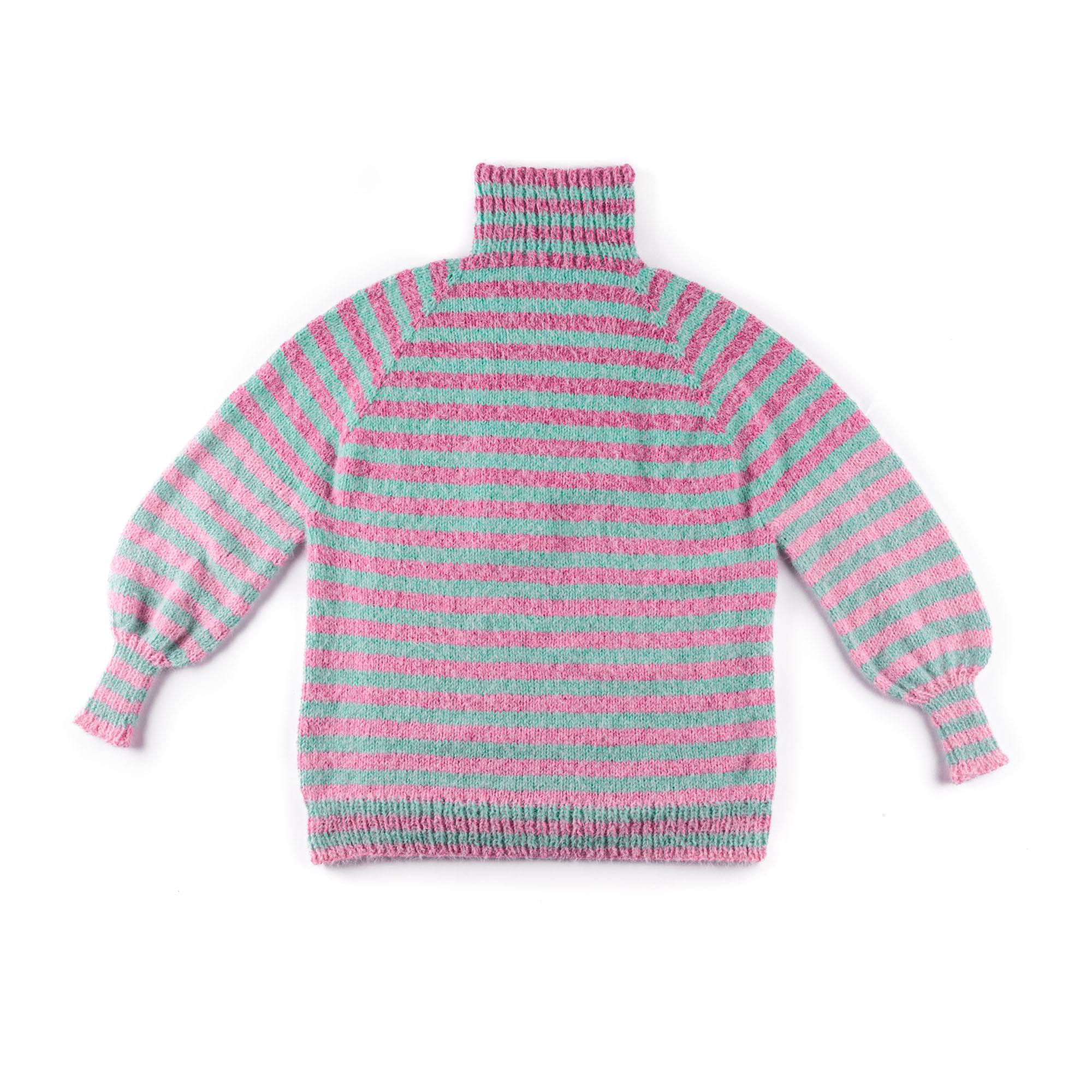 Caron Striped Knit Pullover (Digital Download)