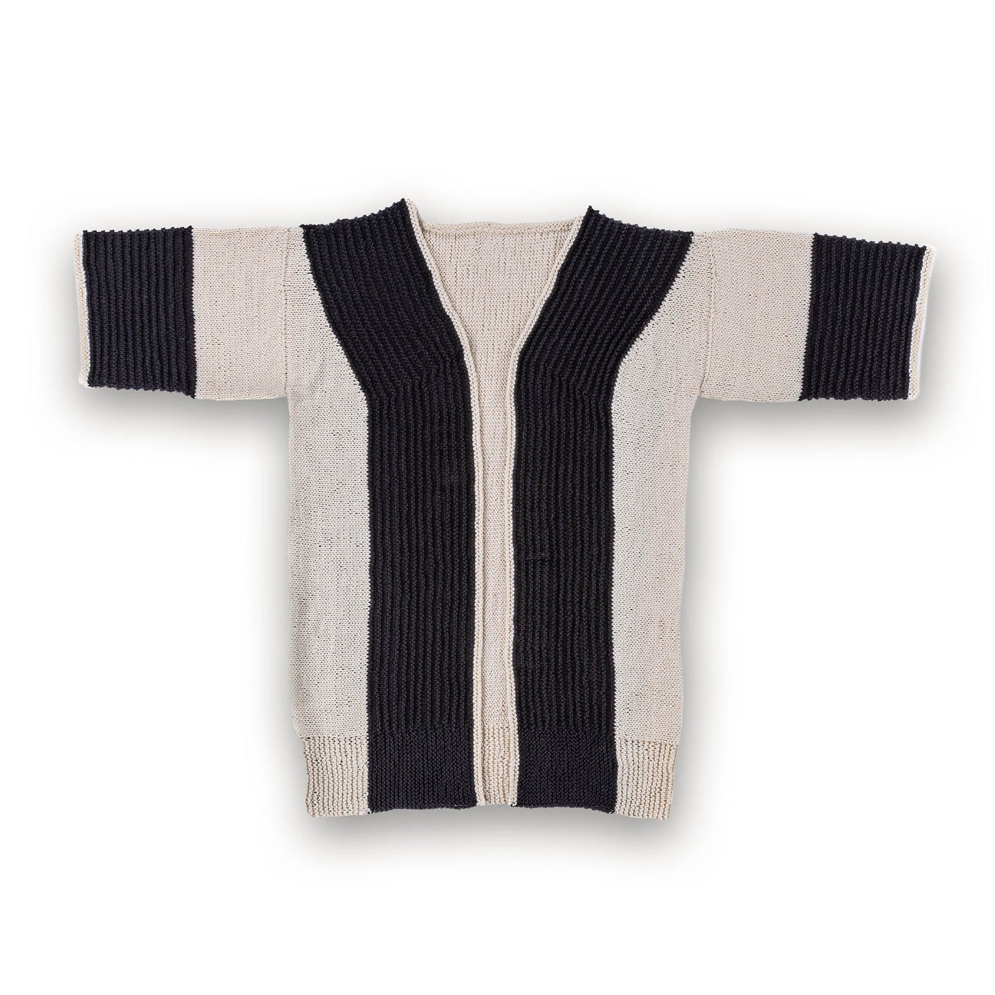 Caron Knit Contrast Cardigan (Digital Download)