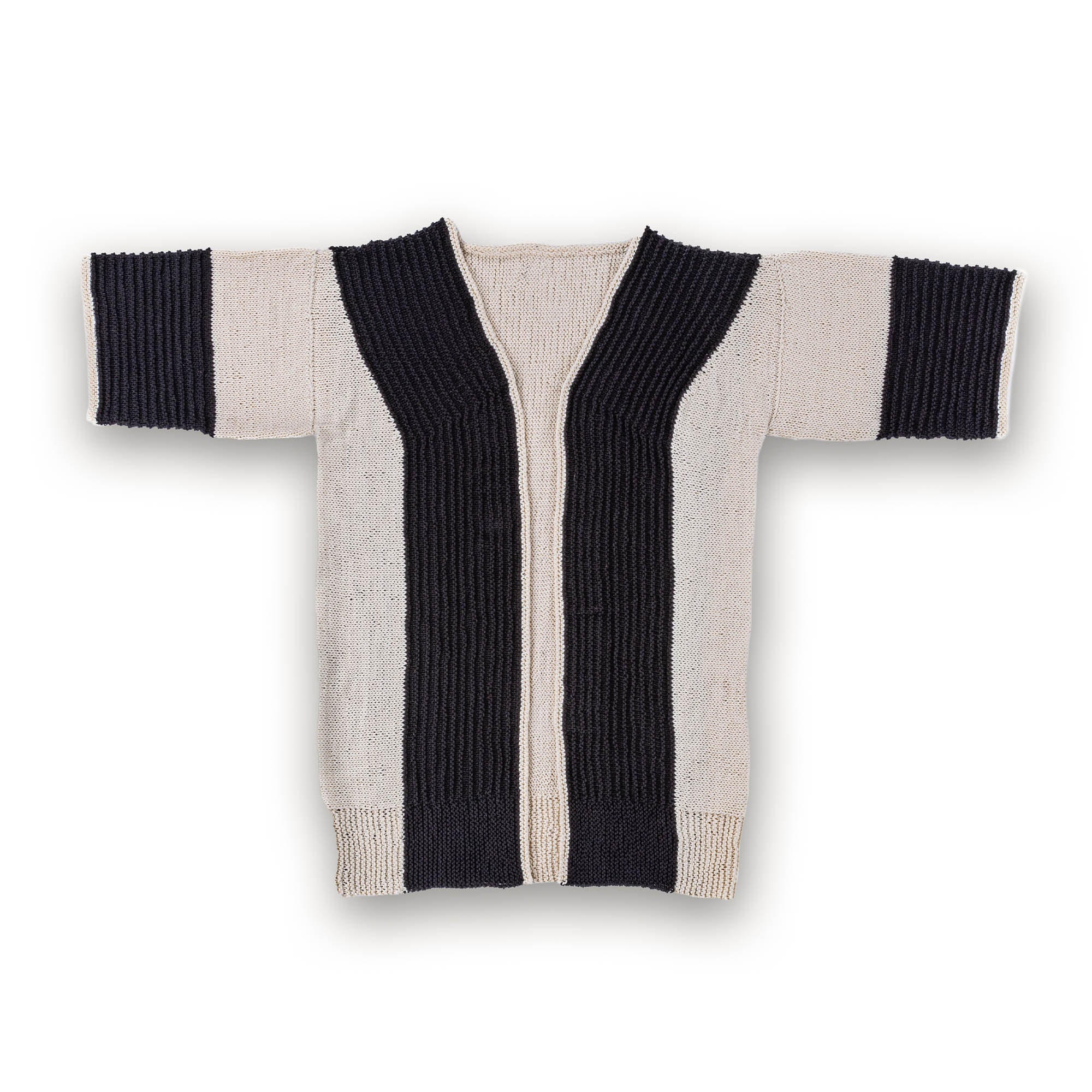 Caron Knit Contrast Cardigan (Digital Download)