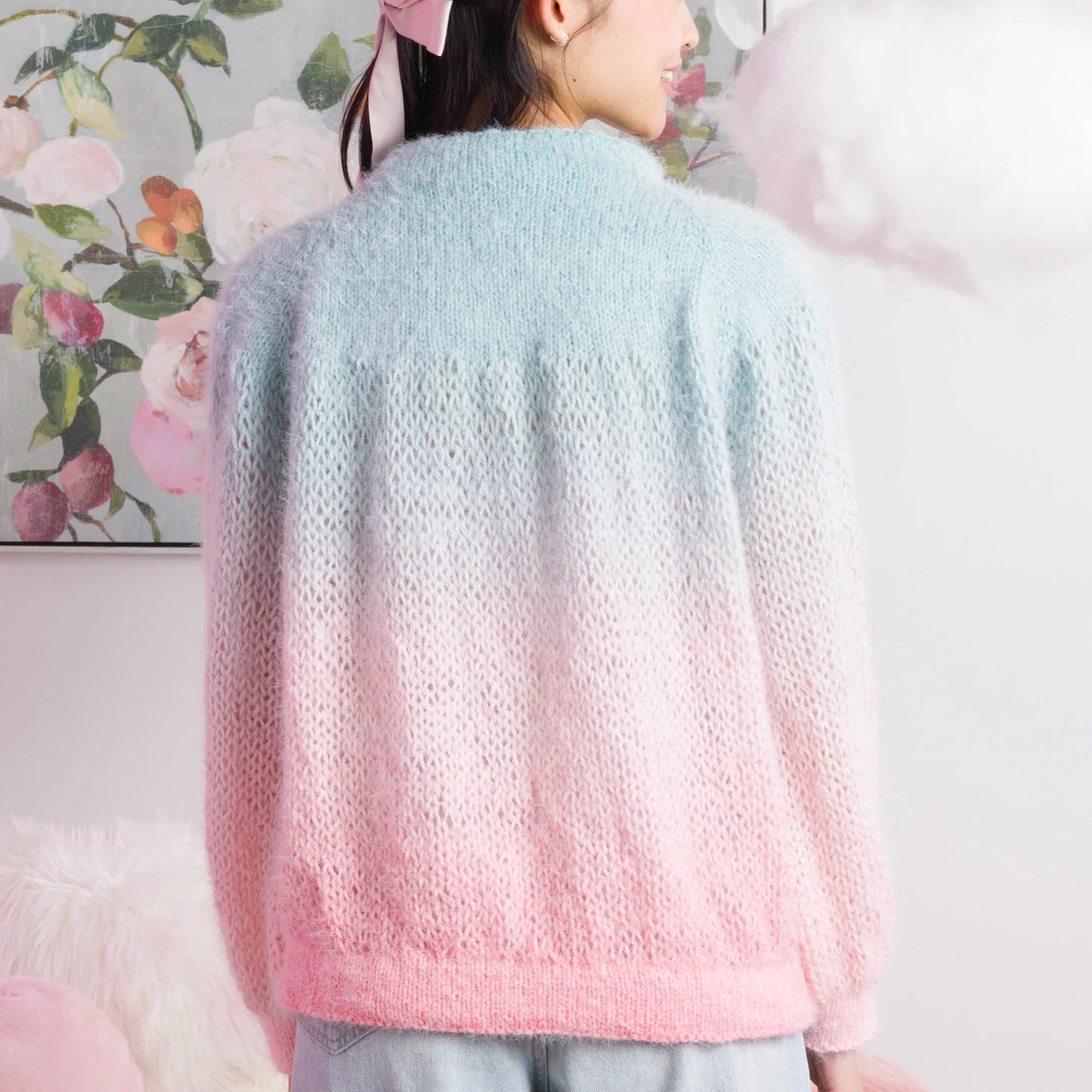 KNITTING PATTERN DOWNLOAD - Free Caron Pastel Bubble Knit Pullover Pattern, XS/S