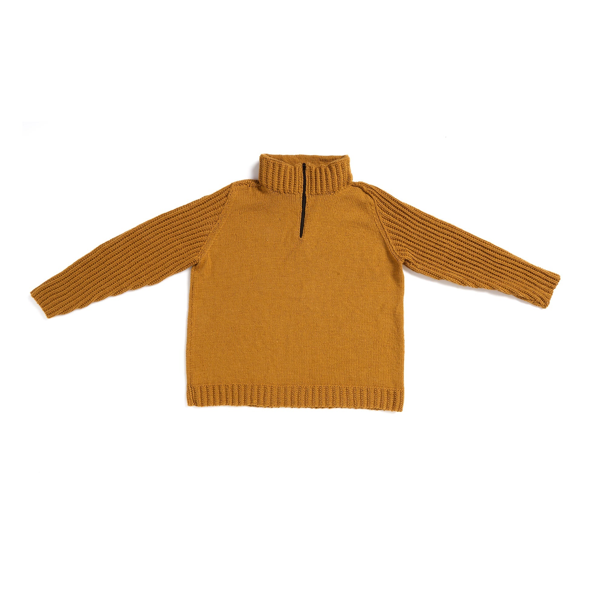 Caron Saddle Shoulder Half-Zip Knit Sweater (Digital Download)