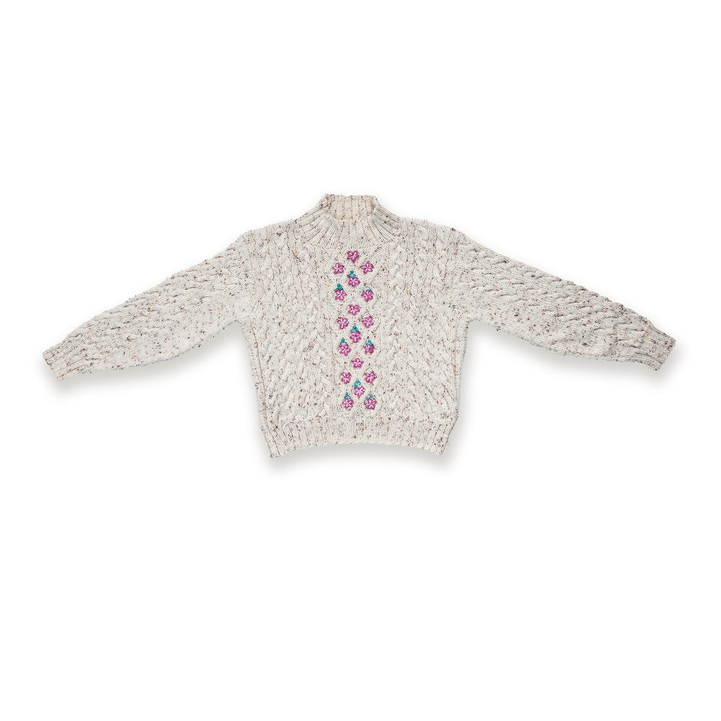 Caron Floral Medallions Knit Pullover