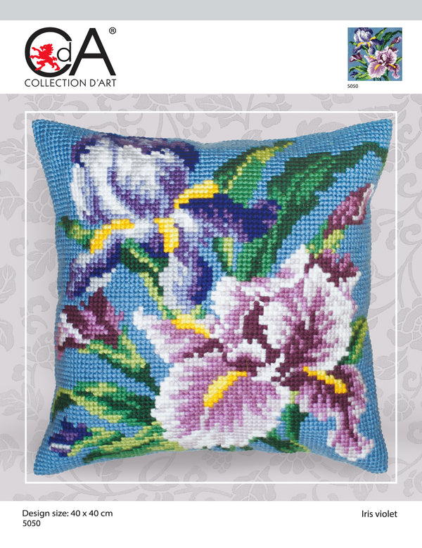 Cross Stitch Kit: Cushion: Iris Mauve
