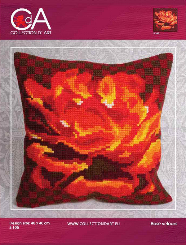 Cross Stitch Kit: Cushion: Velvet Rose