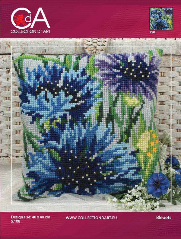 Cross Stitch Kit: Cushion: Blueberry
