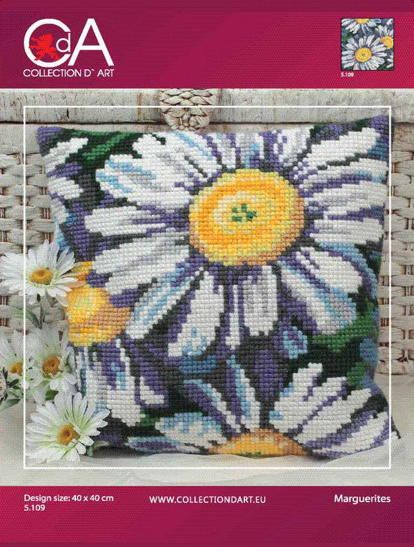 Cross Stitch Kit: Cushion: Marguerites