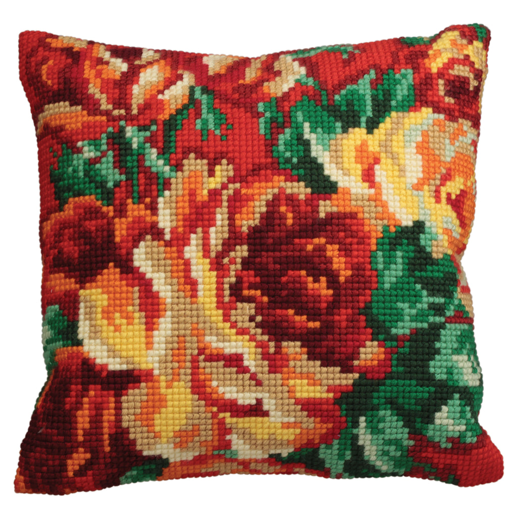 Cross Stitch Kit: Cushion: Cabbage Rose (Left)