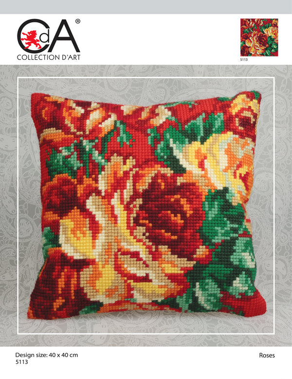 Cross Stitch Kit: Cushion: Cabbage Rose (Right)