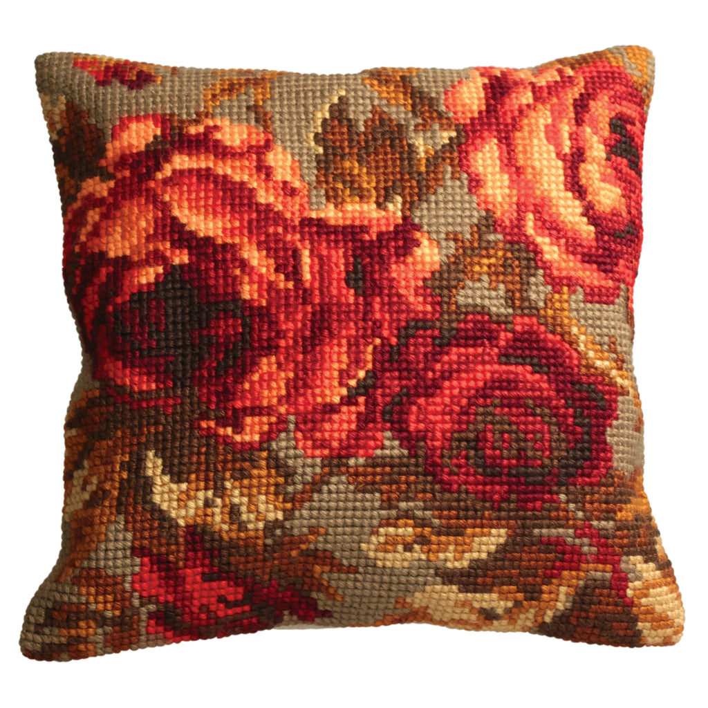 Cross Stitch Kit: Cushion: Cabbage Rose (Right)