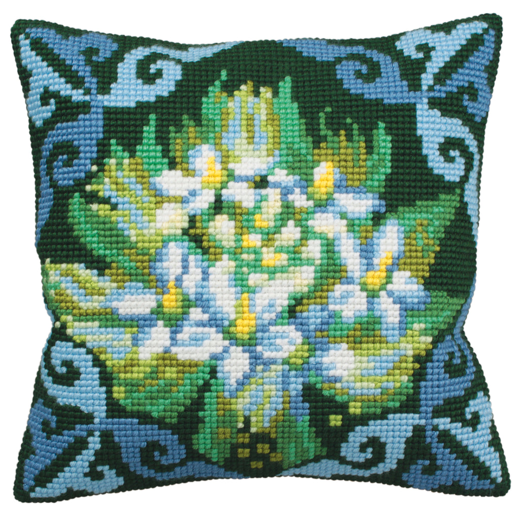 Cross Stitch Kit: Cushion: Blue Ledum