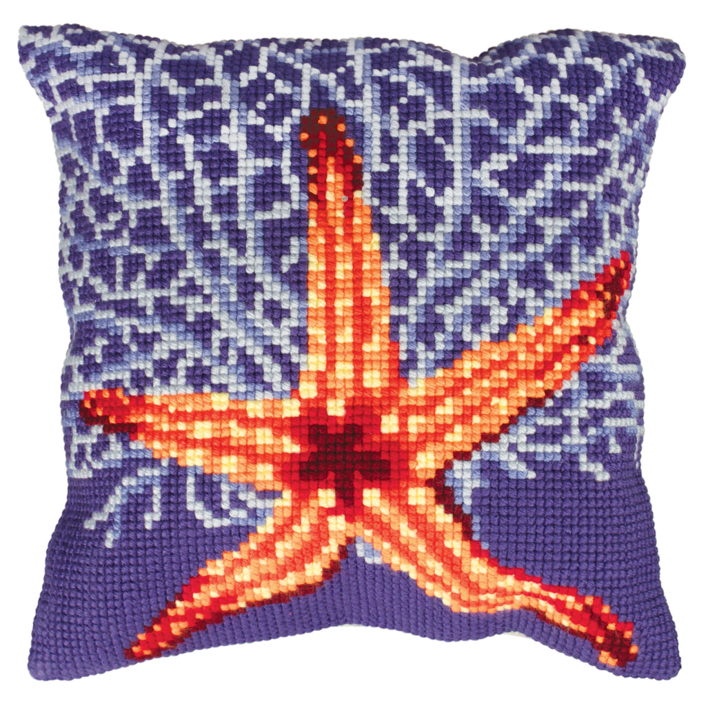 Cross Stitch Kit: Cushion: White Starfish
