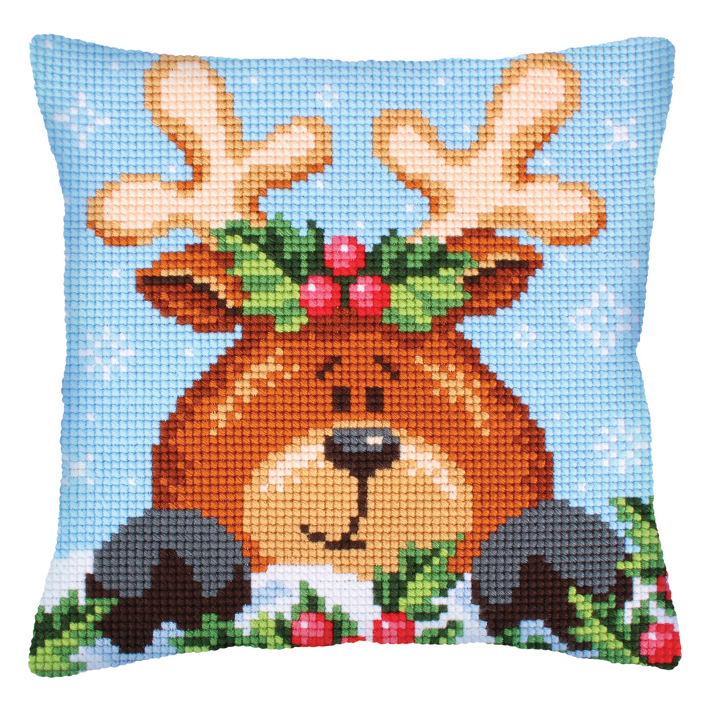 Cross Stitch Kit: Cushion: Christmas with Fawn