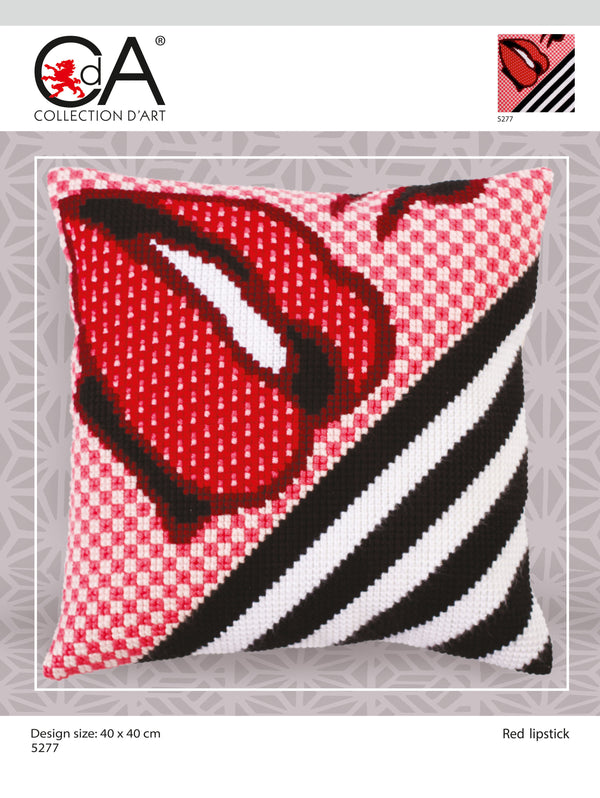 Cross Stitch Kit: Cushion: Red Lipstick