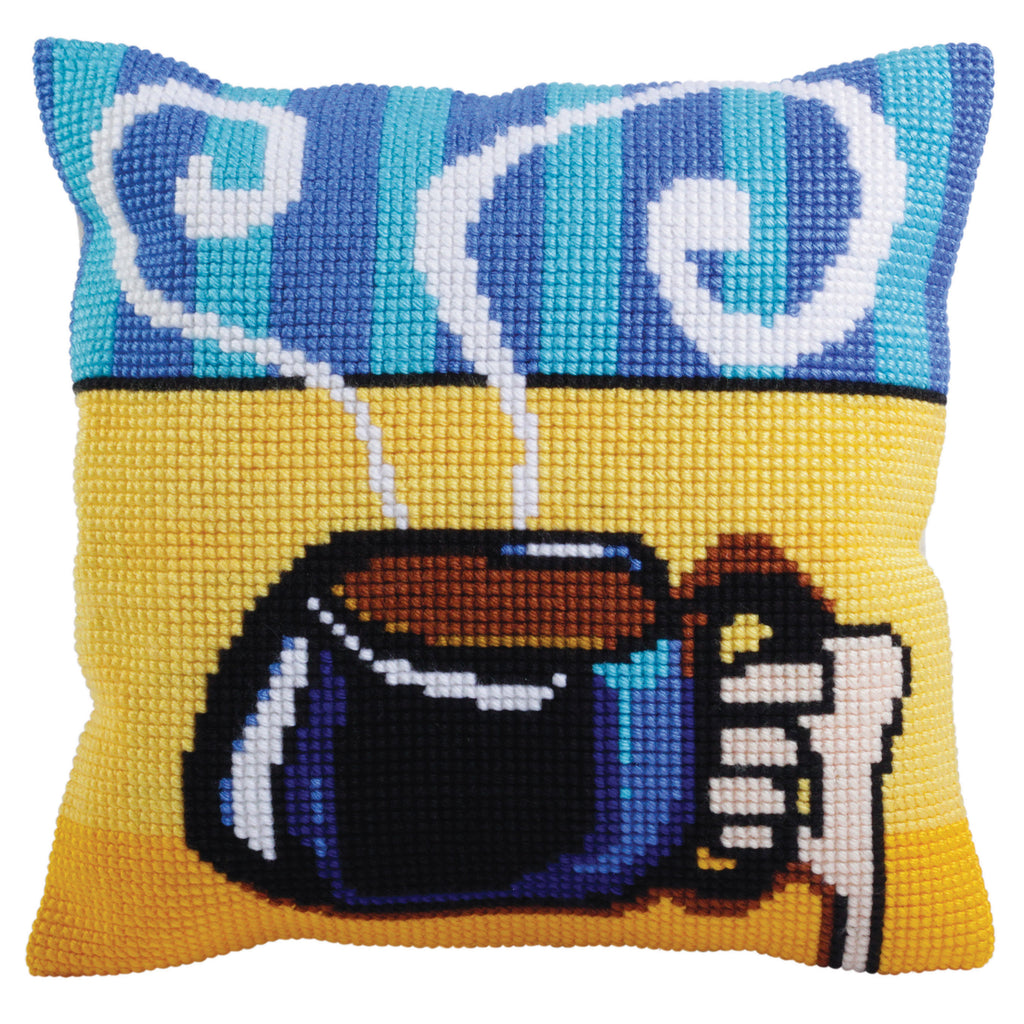 Cross Stitch Kit: Cushion: Cup of Coffee
