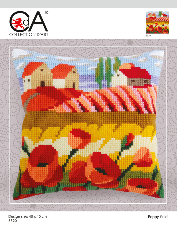 Cross Stitch Kit: Cushion: Poppy Field