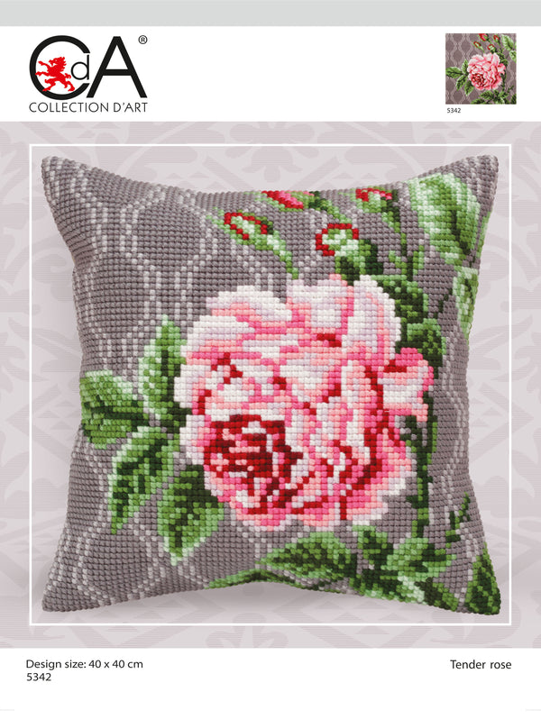 Cross Stitch Kit: Cushion: Tender Rose