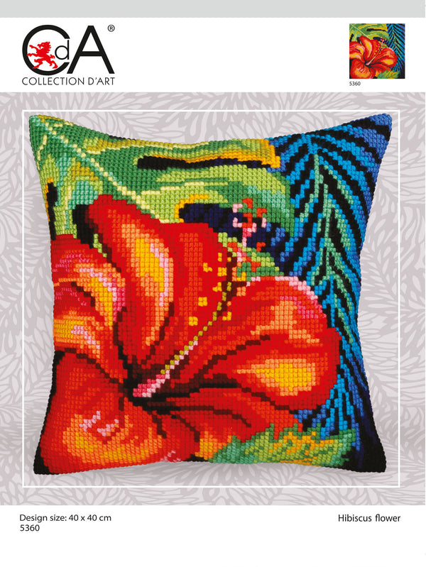 Cross Stitch Kit: Cushion: Hibiscus Flower