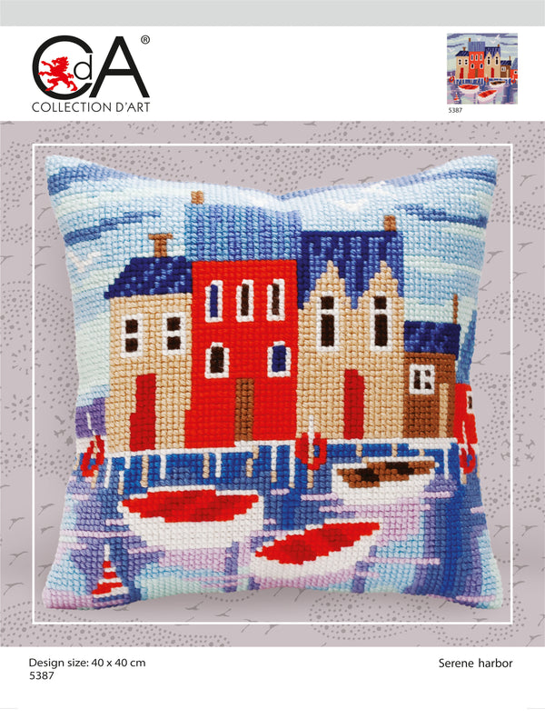 Cross Stitch Kit: Cushion: Serene Harbour